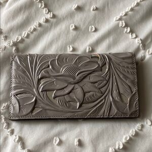 Patricia Nash Gray Floral Embossed Wallet